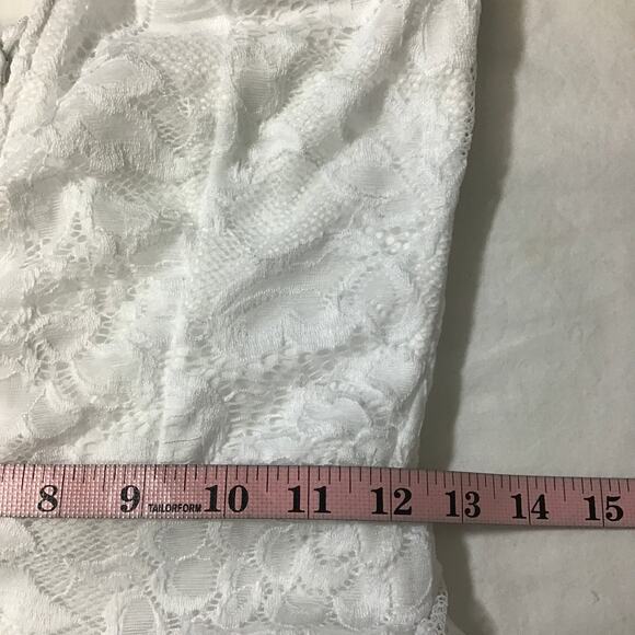 LULU'S XS Passionate Charisma White Lace Strapless Mermaid Bridal Maxi Dress 0B1 - Picture 7 of 9